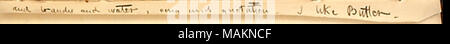 Mentions that he likes Warren Butler.  Transcription: and brandy and water, song and quotation. I like [Warren] Butler. [rest of page cut off] Title: Thomas Butler Gunn Diaries: Volume 1, page 173, September 30, 1850  . 30 September 1850. Gunn, Thomas Butler, 1826-1903 Stock Photo