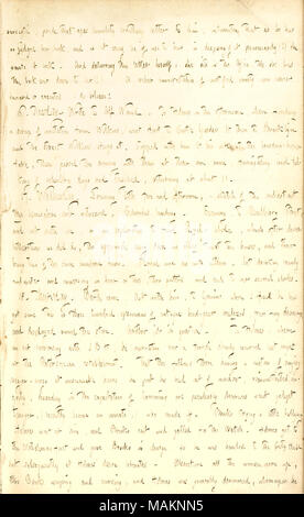 Mentions an incident at Mrs. Paterson's boarding house (222 Washington in Brooklyn), as told by J.B. Holmes.  Transcription: sarcastic, pride that apes humility breathing letter to him, intimating that as he has so judged her [Mrs. George Brown ?s] book, and as it may be of use to her, in disposing of it pecuniarily (!) she wants it back. And delivering this letter herself, she sits in the Office [of the New York Tribune] till she had the book sent down to her (!) A richer manifestation of mortified vanity was never concieved or executedI do believe! 16. Tuesday Wrote to Alf Waud. To [John B.] Stock Photo