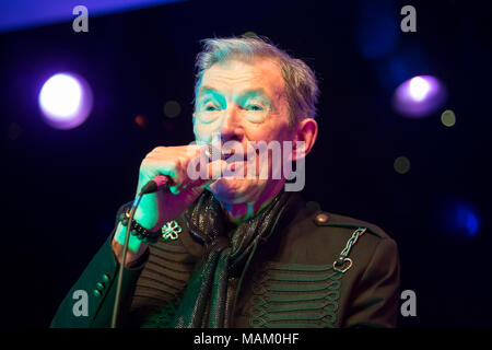 Nantwich, Cheshire, UK. 2nd April, 2018. Dave Berry performs live at the Nantwich Civic Hall as part of the Oh Boy It's the non-stop Sixties show during the 22nd Nantwich Jazz, Blues and Music Festival. Credit: Simon Newbury/Alamy Live News Stock Photo