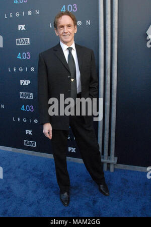 LOS ANGELES, CA - APRIL 02:  Co-creator of Marvel Comic Character Legion Bill Sienkiewicz attends the premiere of FX's 'Legion' Season 2 at DGA theater on April 2, 2018 in Los Angeles, California. Photo by Barry King/Alamy Live News Stock Photo