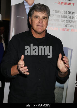 April 2, 2018 - New York City, New York, U.S. - News personality SEAN HANNITY attends the book party  to celebrate the publication of 'The Geraldo Show' held at Del Frisco's Restaurant. (Credit Image: © Nancy Kaszerman via ZUMA Wire) Stock Photo