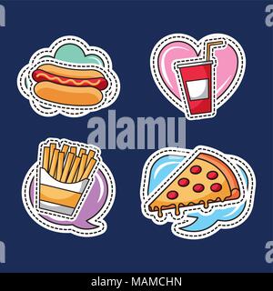 patches fast food Stock Vector