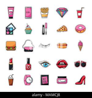 patches fast food Stock Vector