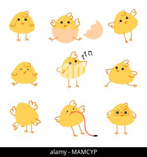 Happy Easter day chicken illustration Stock Vector