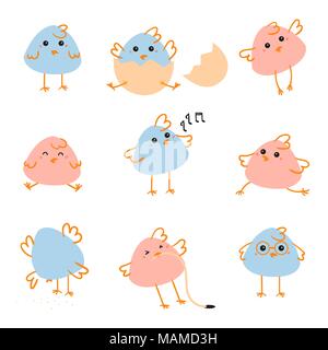 Happy Easter day chicken illustration Stock Vector