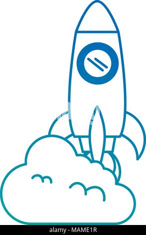 rocket launcher with cloud Stock Vector