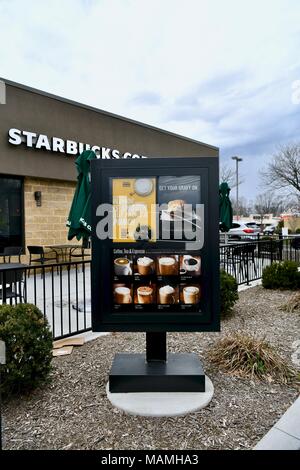 Starbucks Coffee drive thru, Maryland, USA Stock Photo