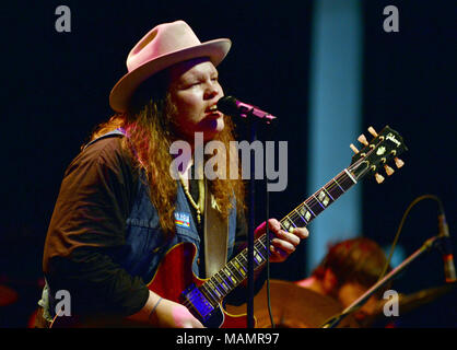 JJ Grey, North Mississippi Allstars and Marcus King perform at The Fillmore Miami Beach, at the Jackie Gleason Theater in Miami Beach, Florida.  Featuring: Marcus King of The Marcus King Band Where: Miami Beach, Florida, United States When: 25 Feb 2018 Credit: JLN Photography/WENN.com Stock Photo