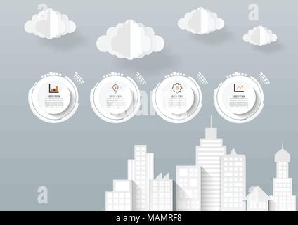 Business infographic on building concept. vector elements illustration. Stock Vector