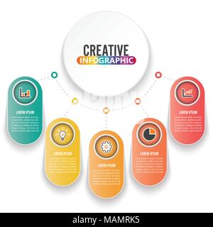 Circle chart infographic template with 12 options for presentations, advertising, layouts, annual reports Stock Vector