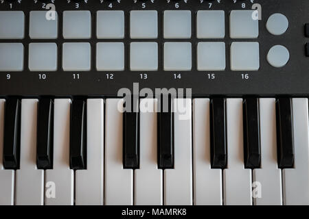 Electric Piano Keys And Music Production Concept Close Up Piano Stock Photo Alamy