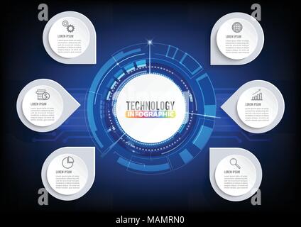 Business data visualization. Process chart. Abstract elements of graph, diagram with steps, options, parts or processes. Stock Vector