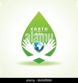 happy earth day. poster, illustration, typography, text, graphic, printing media and presentation furniture. love your earth. Stock Vector