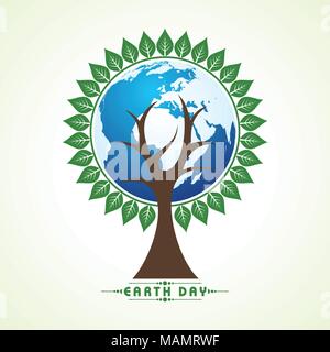 happy earth day. poster, illustration, typography, text, graphic, printing media and presentation furniture. love your earth. Stock Vector