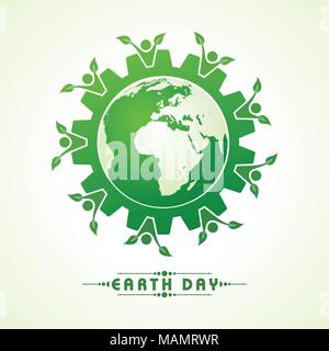 happy earth day. poster, illustration, typography, text, graphic, printing media and presentation furniture. love your earth. Stock Vector