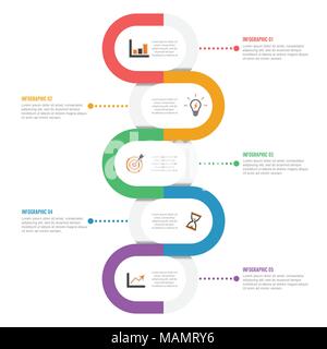 Template Timeline Infographic colored horizontal numbered for four position can be used for workflow, banner, diagram, web design, area chart. Stock Vector