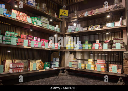 SAIGON, VIETNAM, DEC 14 2017, The Pharmacy and Souvenir Shop at Museums of Traditional Vietnamese Medicine & Pharmacy. Stock Photo