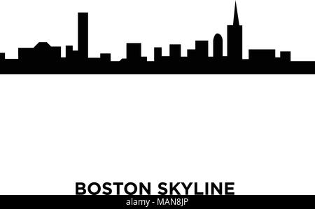 boston skyline on white background, vector illustration Stock Vector