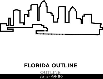 florida outline png on white background, vector illustration Stock Vector