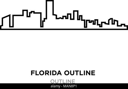 florida outline png on white background, vector illustration Stock Vector