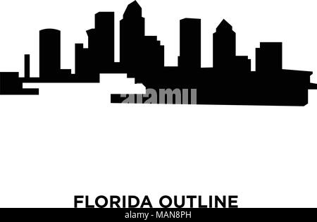 florida silhouette png on white background, vector illustration Stock Vector