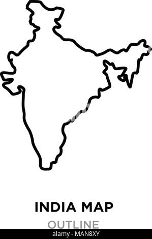 india map outline png on white background, vector illustration Stock ...