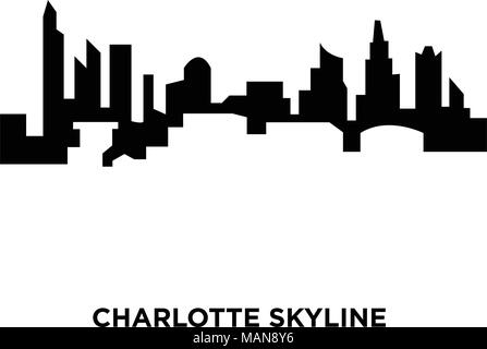 charlotte skyline silhouette on white background, vector illustration Stock Vector