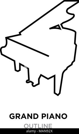 Open grand piano icon. Outline open grand piano vector icon for web ...