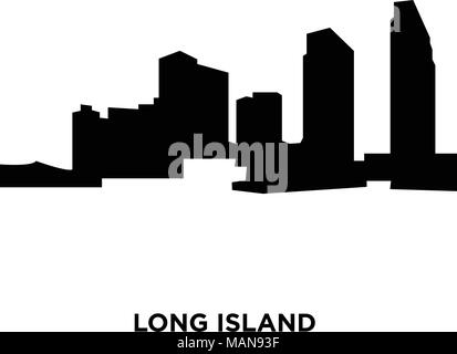 long island silhouette on white background, vector illustration Stock Vector
