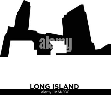 long island silhouette on white background, vector illustration Stock Vector