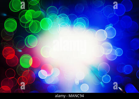 Defocused bokeh lights: optic fiber close-up Defocused bokeh lights: optic fiber close-up Stock Photo