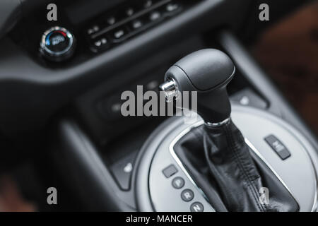 Modern car dashboard. Screen multimedia system. Stock Photo