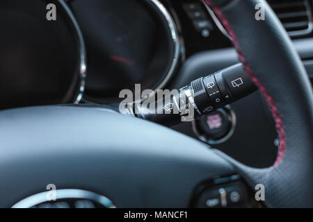 Modern car dashboard. Screen multimedia system. Stock Photo