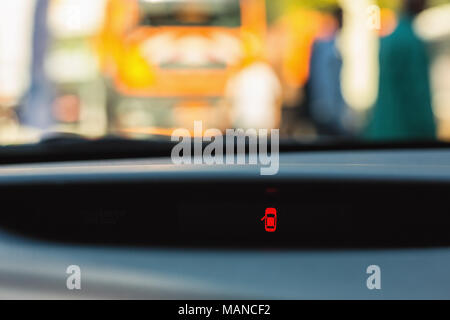 Modern car dashboard. Screen multimedia system. Stock Photo