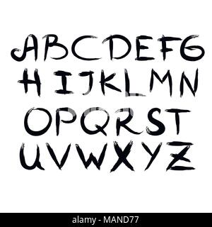 Collection of hand drawn alphabet letters.Vector alphabet. Stock Vector