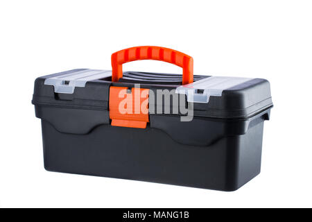 Tool box or case with handle isolated on white background Stock Photo