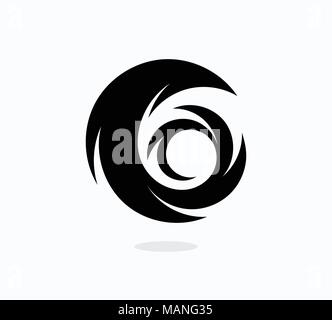 Hurricane icon template. Swirl vector illustration. Abstract tail black icon. Stock Vector