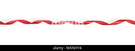 Red twisted ribbon. Isolated on white, clipping path included Stock Photo