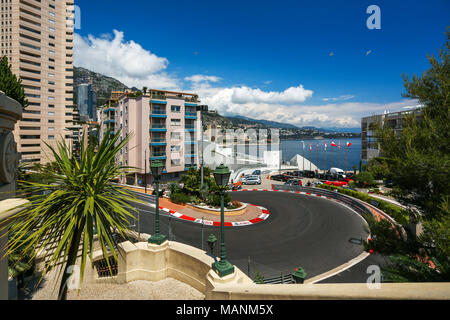 Monte Carlo, Monaco - 02 June 2014. Circuit de Monaco is a street circuit laid out on the city streets of Monte Carlo and La Condamine around the harb