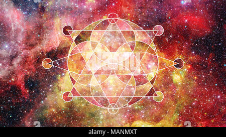 Abstract cosmos geometric background. Elements of this image furnished by NASA. Stock Photo