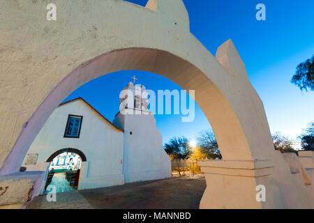 Church of San Pedro de Atacama at the main square, Atacama Desert, Chile Stock Photo