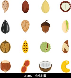 Nuts icons set vector flat Stock Vector