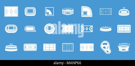 Sport arena icon blue set vector Stock Vector