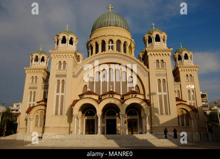 Patras, Greece. St Andrew's Cathedral. Greek Ortodox basilica. Neo-Byzantine, 20th century. It was built by the architect Anastasios Metaxas (1862-1937). Peloponnese. Stock Photo