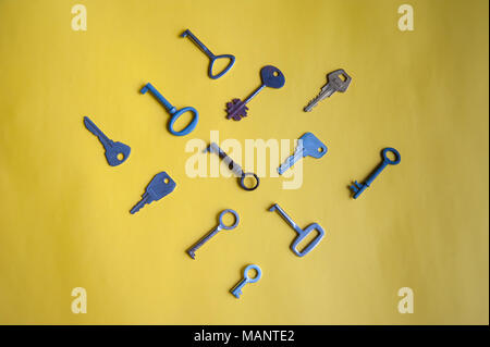 different keys on the table Stock Photo