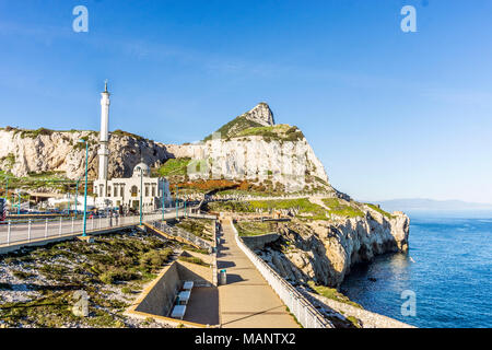 Ibrahim-al-Ibrahim Mosque by the sea in Gibraltar, British overseas territory Stock Photo