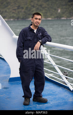 engineer and motor man,oiler onboard a cruise ship,silver sea,passenger ship,silver whisper,PRADEEP SUBRAMANIAN Stock Photo