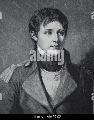 Portrait of Napoleon Bonaparte. Black and white vector illustration ...