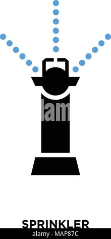 sprinkler icon on white background, in black, vector icon illustration Stock Vector