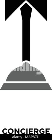 concierge icon on white background, in black, vector icon illustration Stock Vector